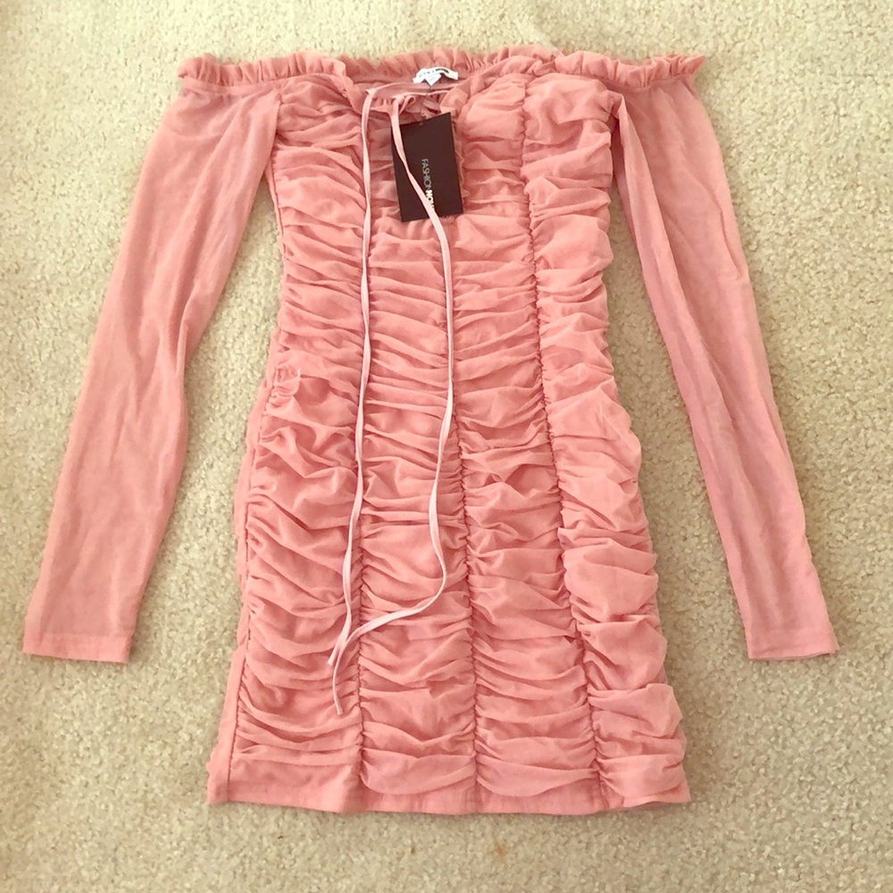 Nude Pink Mesh Dress (Never Worn)